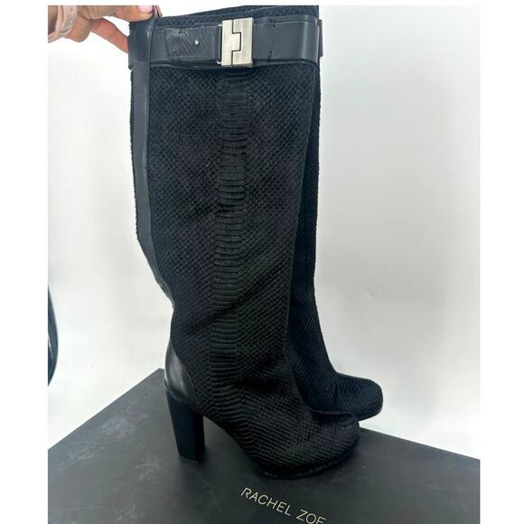 NIB RACHEL ZOE Camille Embossed Calf Hair Tall Boot - Picture 1 of 12